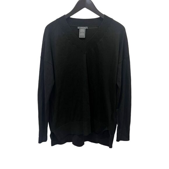 Matty M Women's V Neck Sweater with Side Slits Medium - Picture 3 of 5